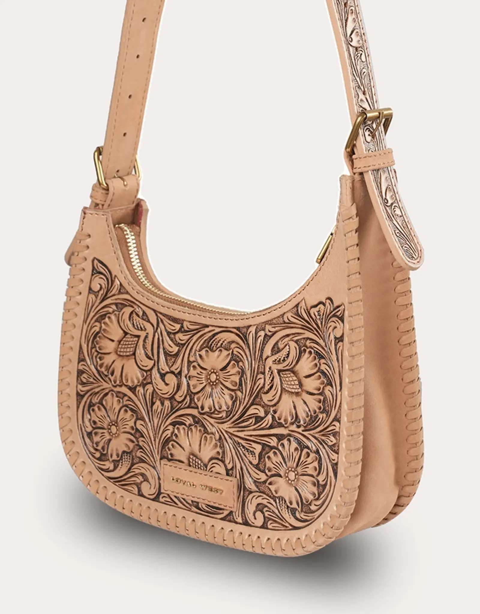 Myra Bag Handtooled Dannia Purse, Slant Form