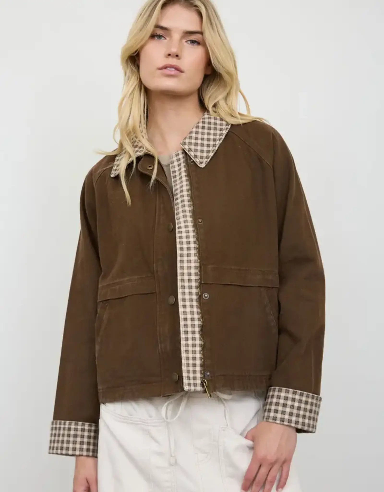 Blu Pepper Gingham Collar Jacket