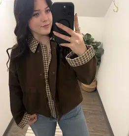 Blu Pepper Gingham Collar Jacket