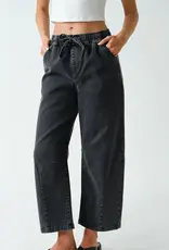 Mono B Denim Acid Wash Drawstring Pant
