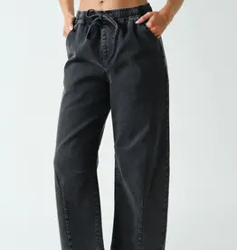 Mono B Denim Acid Wash Drawstring Pant