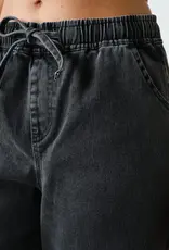 Mono B Denim Acid Wash Drawstring Pant