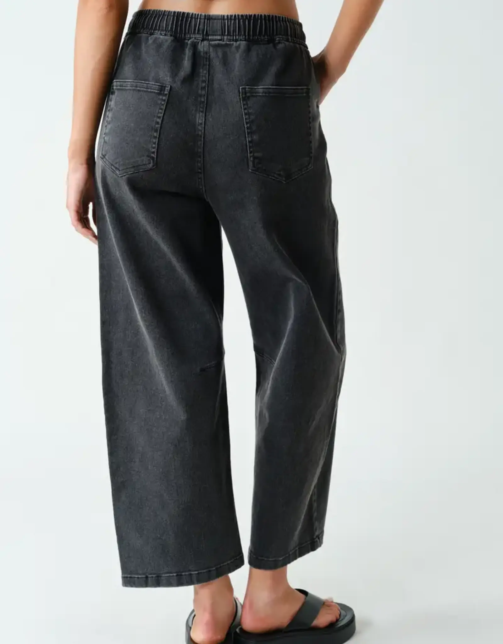 Mono B Denim Acid Wash Drawstring Pant