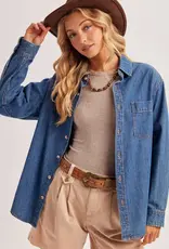 Denim Button Down Oversized Jacket