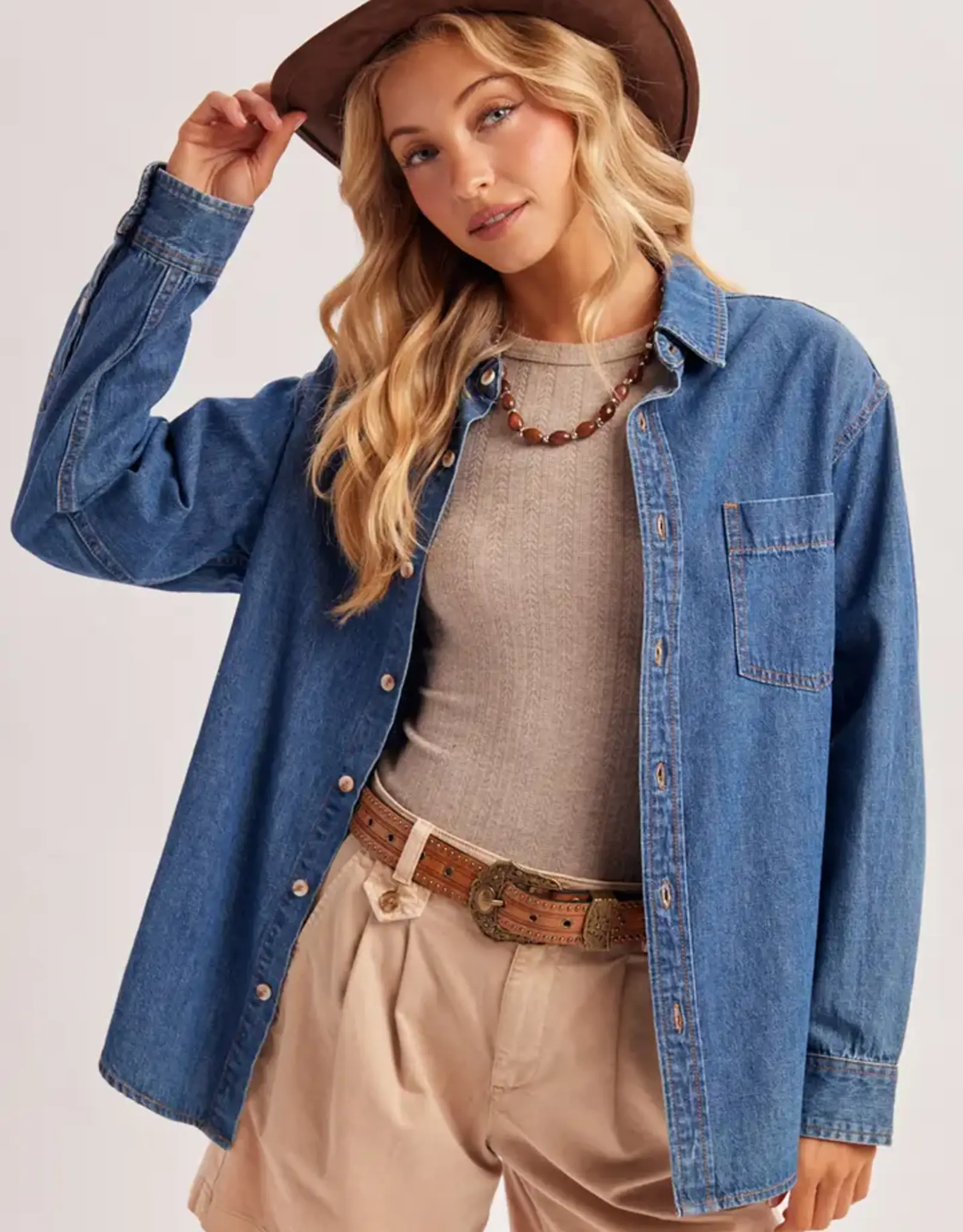 Denim Button Down Oversized Jacket