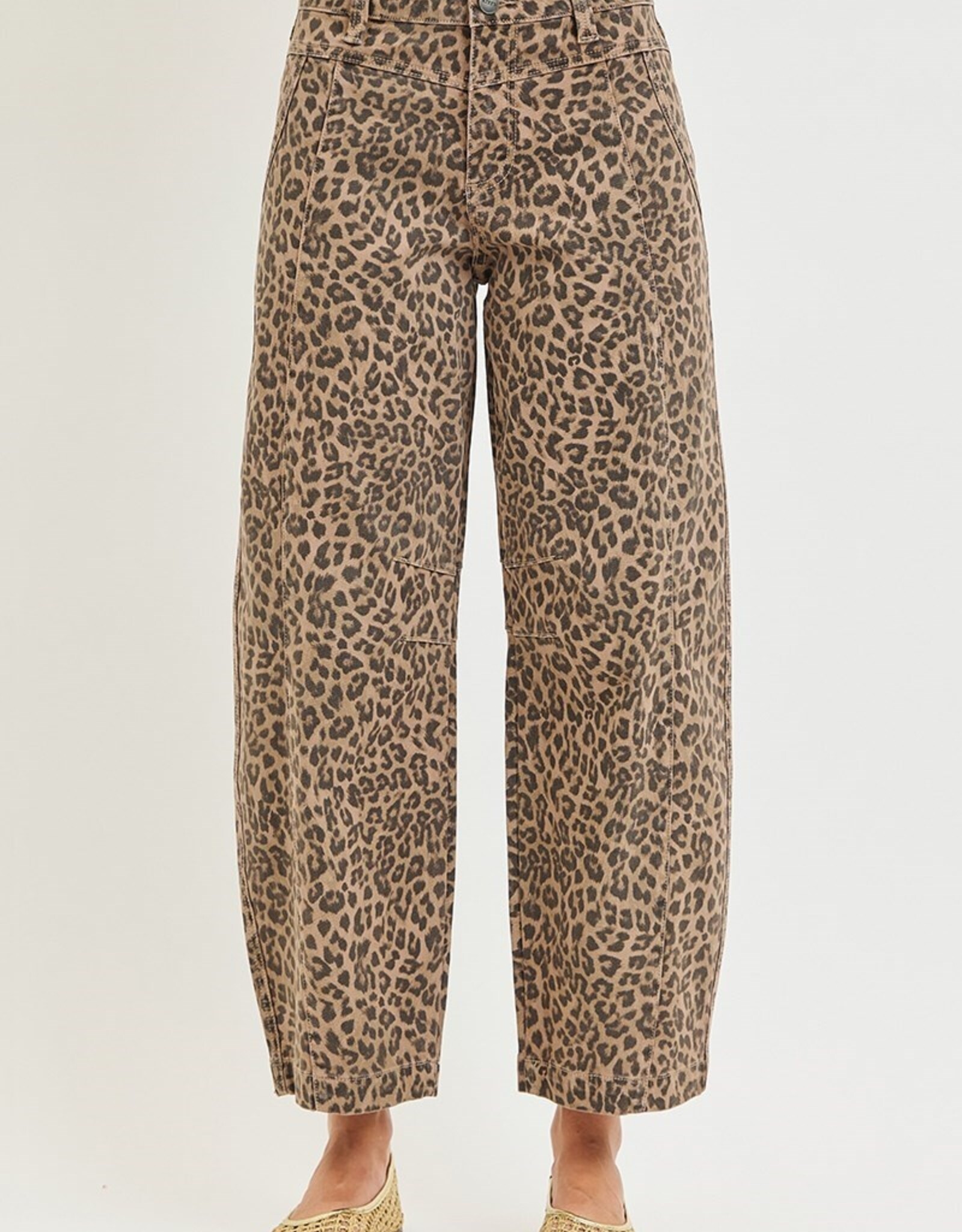Risen Jeans Leopard Print Barrel Pant