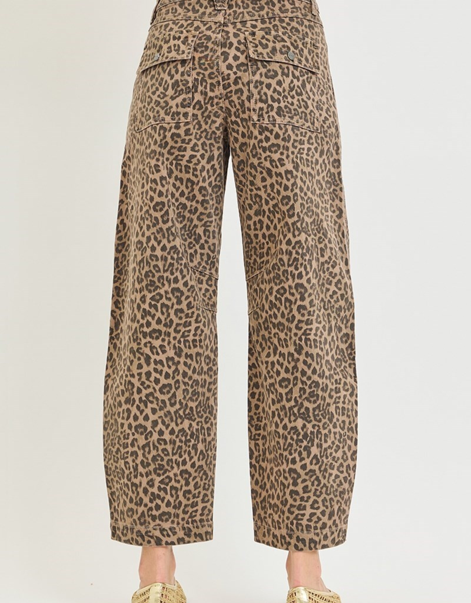Risen Jeans Leopard Print Barrel Pant