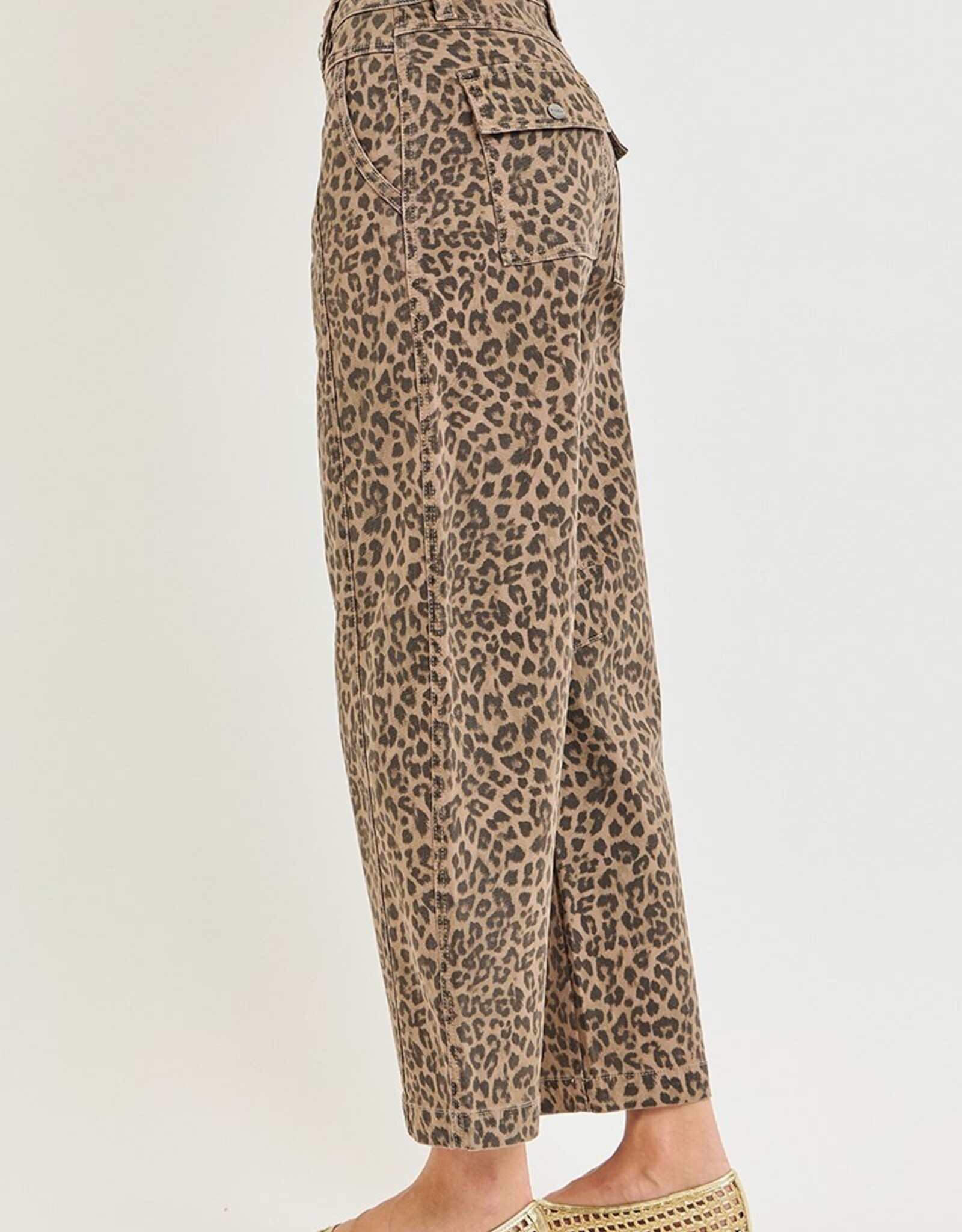 Risen Jeans Leopard Print Barrel Pant