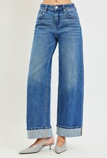 Risen Jeans Wide Leg Cuffed Jeans
