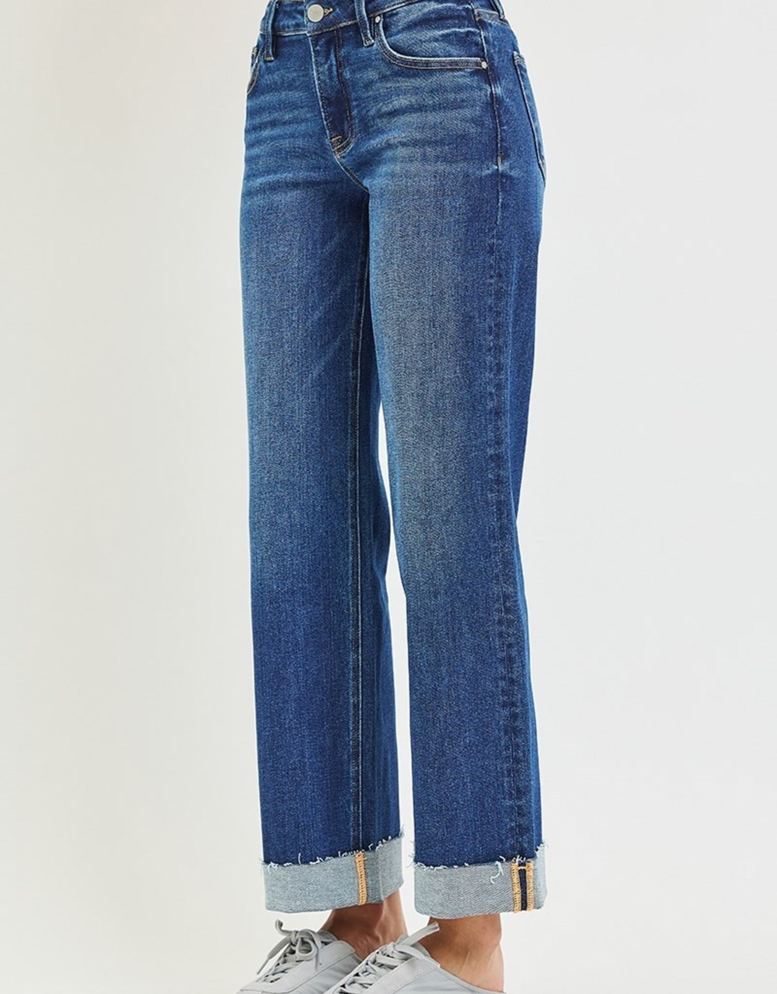 Risen Jeans Mid Rise Straight LegCuffed Jeans