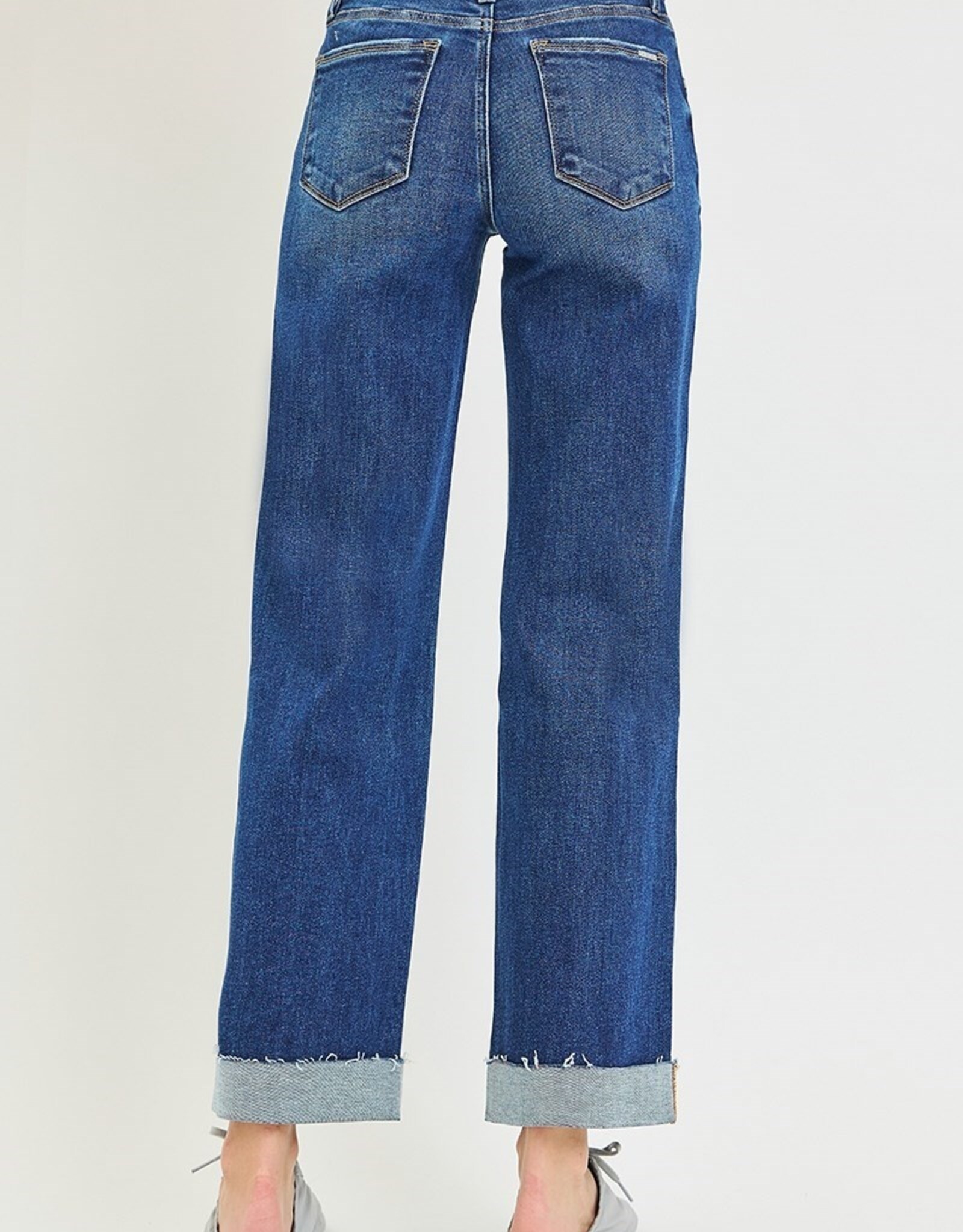 Risen Jeans Mid Rise Straight LegCuffed Jeans