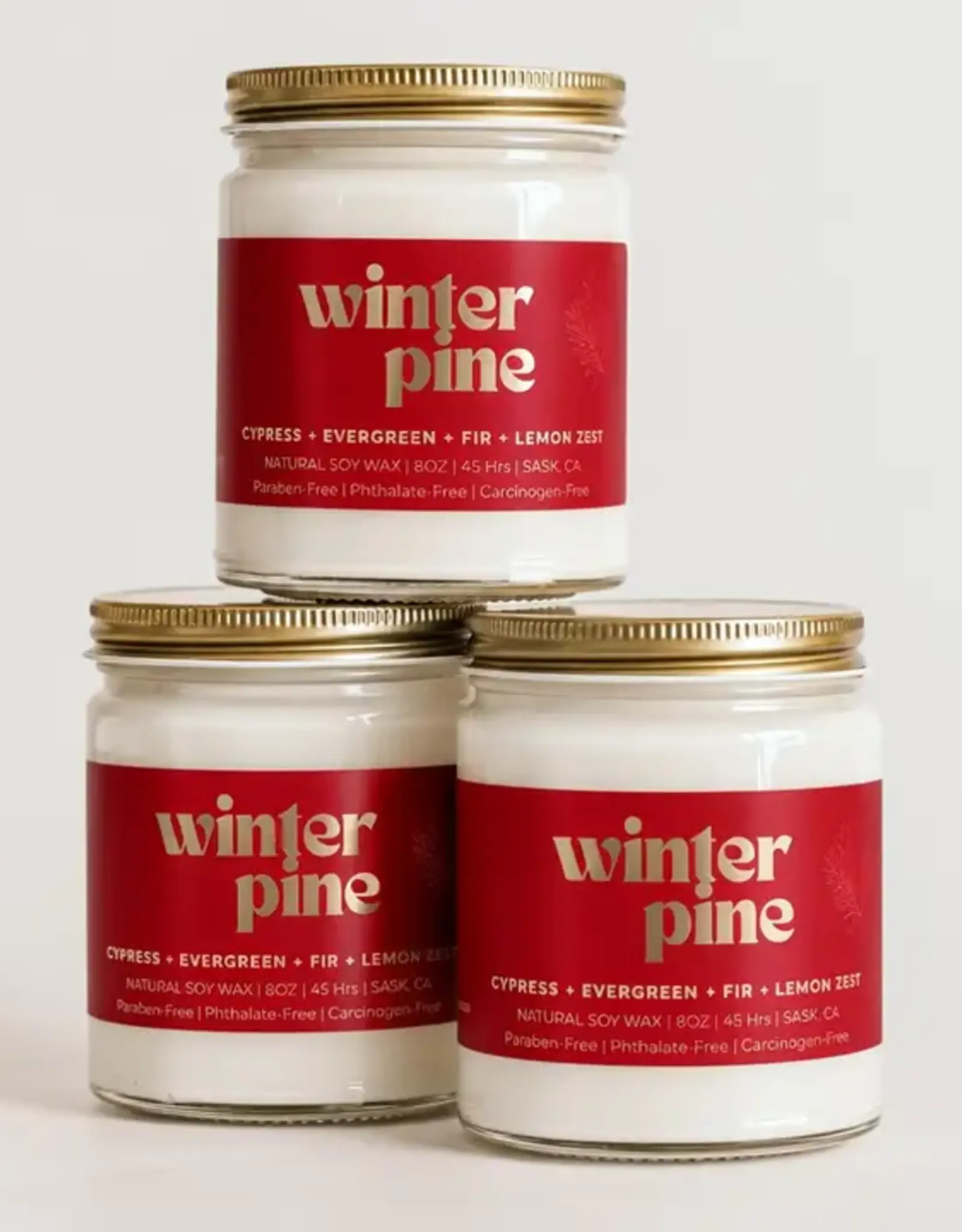 Prairie Creek Candles Wood Wick Candle, Winter Pine 8oz