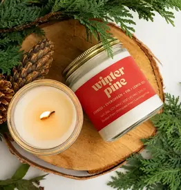 Prairie Creek Candles Wood Wick Candle, Winter Pine 8oz