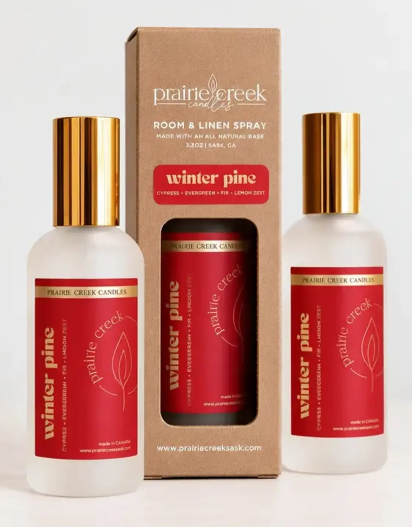Prairie Creek Candles Room Spray, Winter Pine
