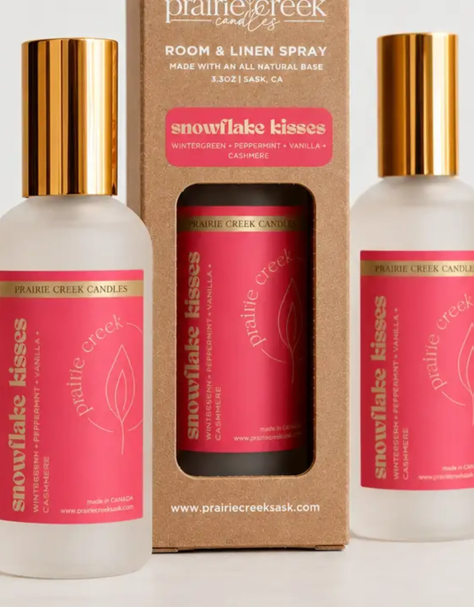 Prairie Creek Candles Room Spray, Snowflake Kisses