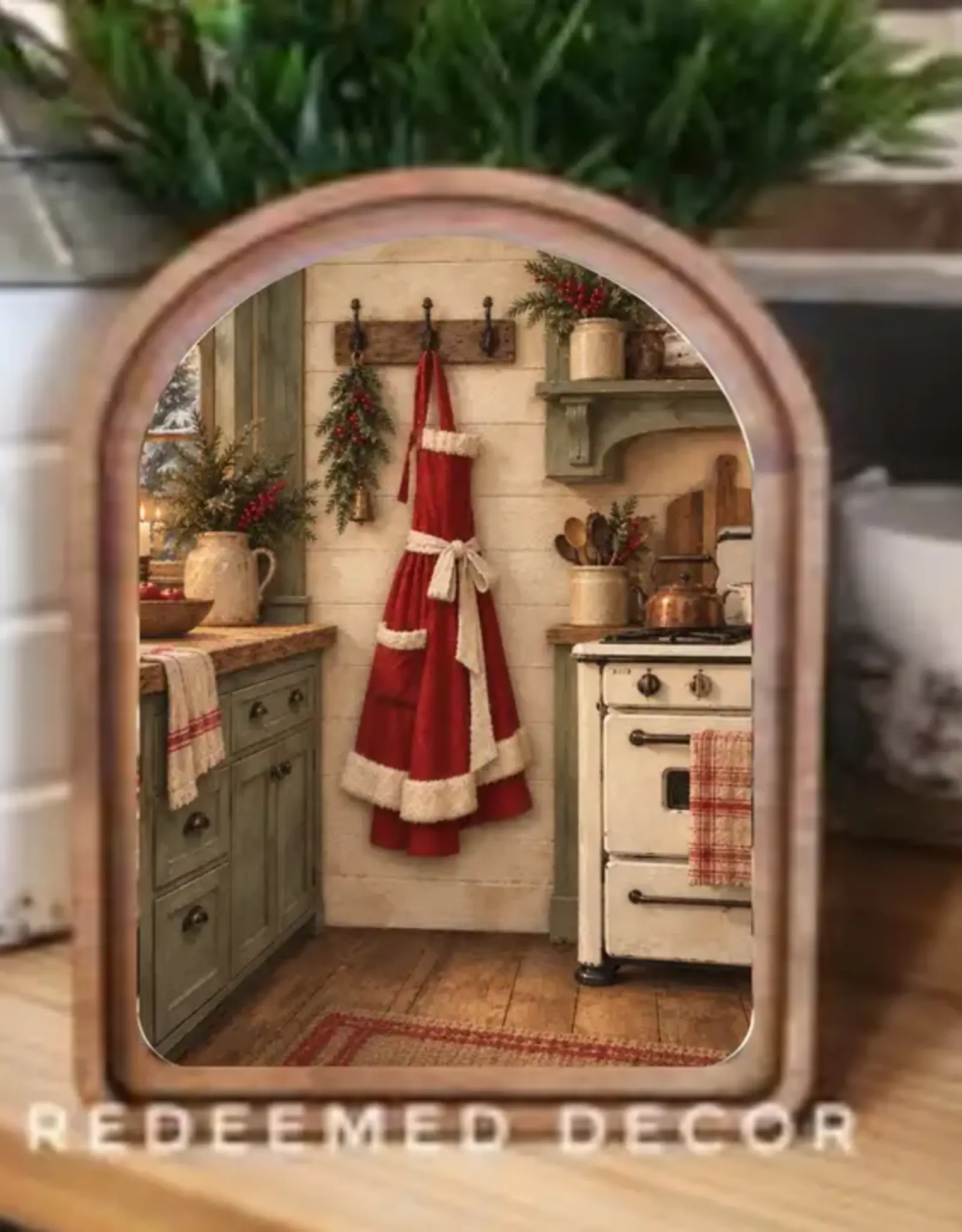 Redeemed Decor Arch Top Framed Art, Claus Kitchen