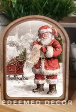 Redeemed Decor Arch Top Framed Art, Santa List