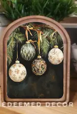 Redeemed Decor Arch Top Framed Art, Ornaments 8x11"