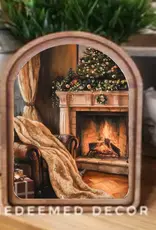 Redeemed Decor Arch Top Framed Art, Holiday Mantel