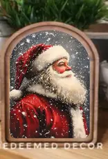 Redeemed Decor Scalloped Framed Art, Antique Santa 6x8"