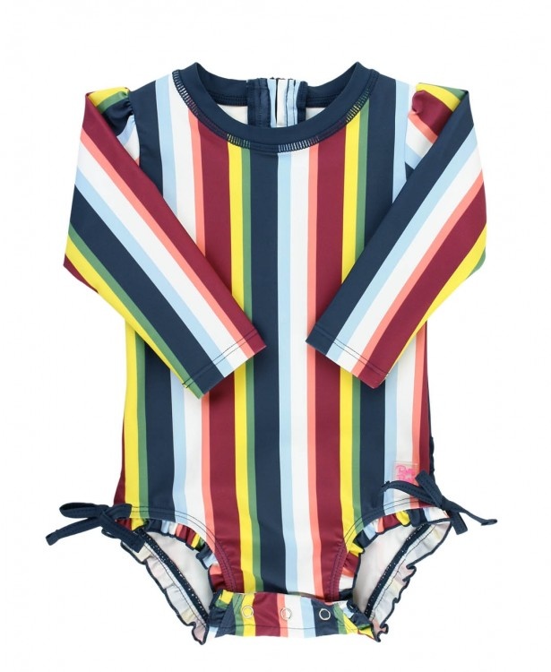 ワンピース ILLIGO Striped color block ruffle one piece 5BMR0185 Beach Lingo Little Girls Colorblock Ruffle Detail One-Piece