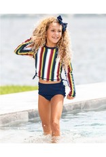 RUFFLE BUTTS / RUGGED BUTTS RUFFLE BUTTS CROPPED LONG SLEEVE RASH GUARD BIKINI