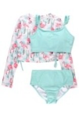 RUFFLE BUTTS / RUGGED BUTTS RUFFLEBUTTS CROPPED LONG SLEEVE RASH GUARD BIKINI