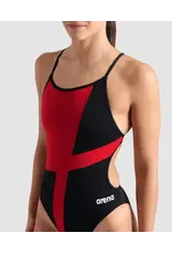 ARENA ARENA DIAMOND COLOR BLOCK LACE BACK SOLID SUIT