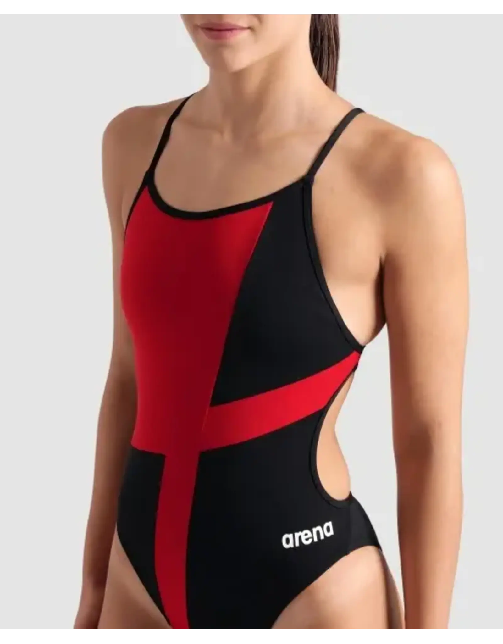 ARENA ARENA DIAMOND COLOR BLOCK LACE BACK SOLID SUIT