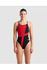 ARENA ARENA DIAMOND COLOR BLOCK LACE BACK SOLID SUIT