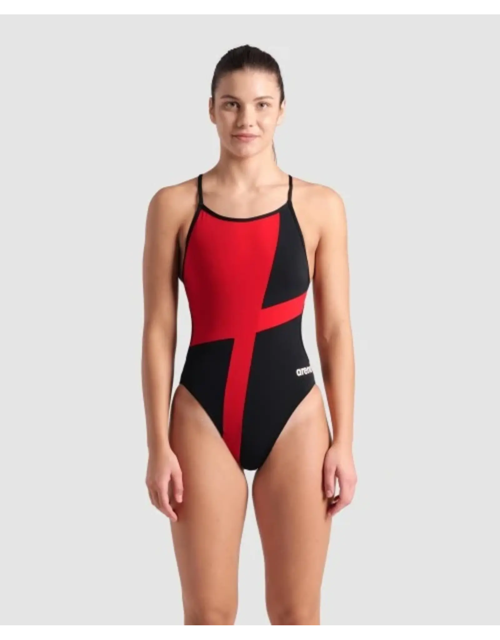 ARENA ARENA DIAMOND COLOR BLOCK LACE BACK SOLID SUIT