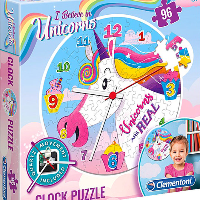 La Licornerie Unicorns are real Clock Puzzle 96 pieces