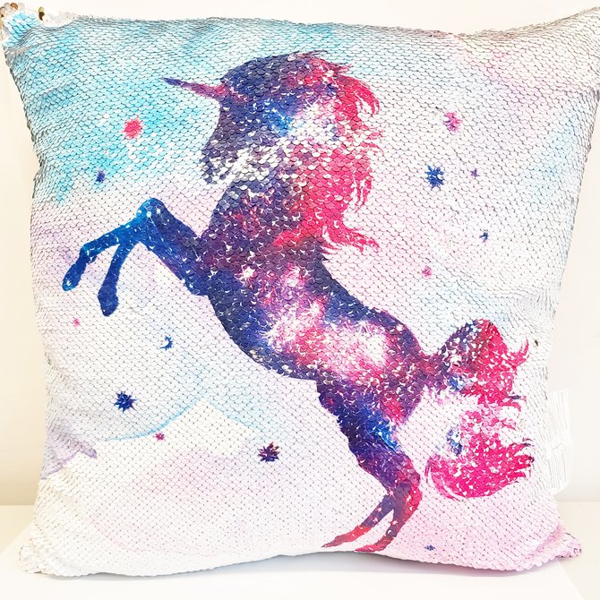 La Licornerie Cosmic Unicorn Sequin Pillow