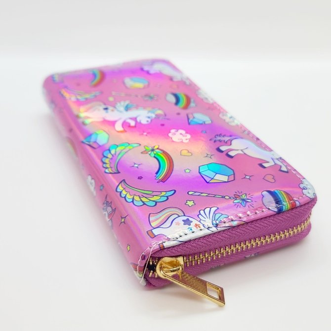 La Licornerie Pink sparkly unicorn and rainbow coin purse
