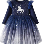 La Licornerie Star-studded navy unicorn dress (7-8 years)