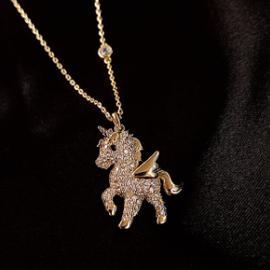 La Licornerie Golden winged unicorn necklace
