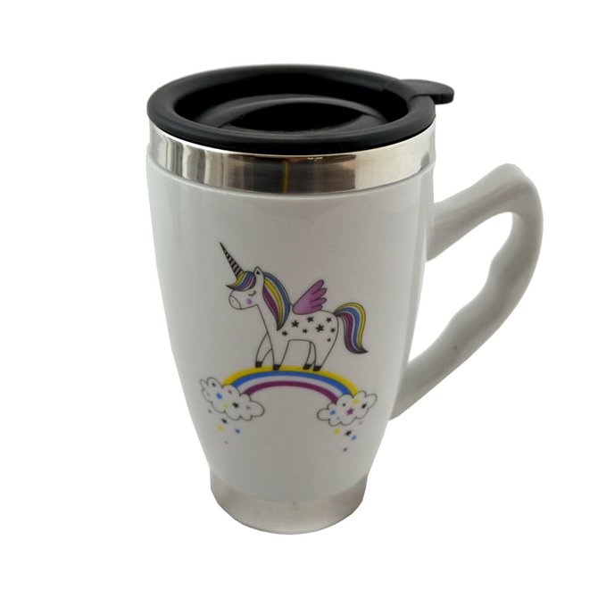 La Licornerie Thermos cup with lid unicorn on rainbow