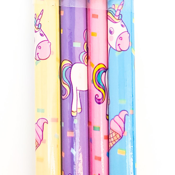 La Licornerie Set of 4 unicorn wooden pencils