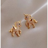 La Licornerie Winged golden unicorn earrings