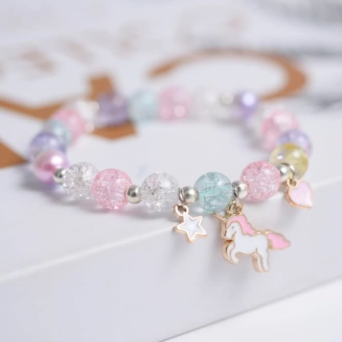 La Licornerie Purple unicorn glitter bead bracelet