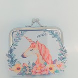 La Licornerie Floral unicorn metal closure coin purse