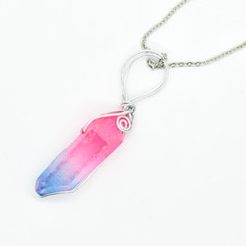 La Licornerie Blue and Pink Unicorn Rainbow Quartz Necklace