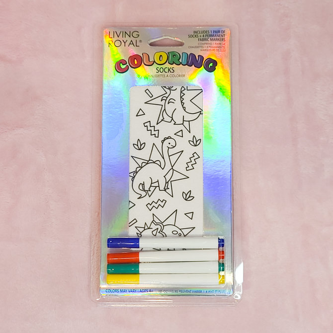 La Licornerie Bas licornesque à colorier avec 4 crayons à tissus