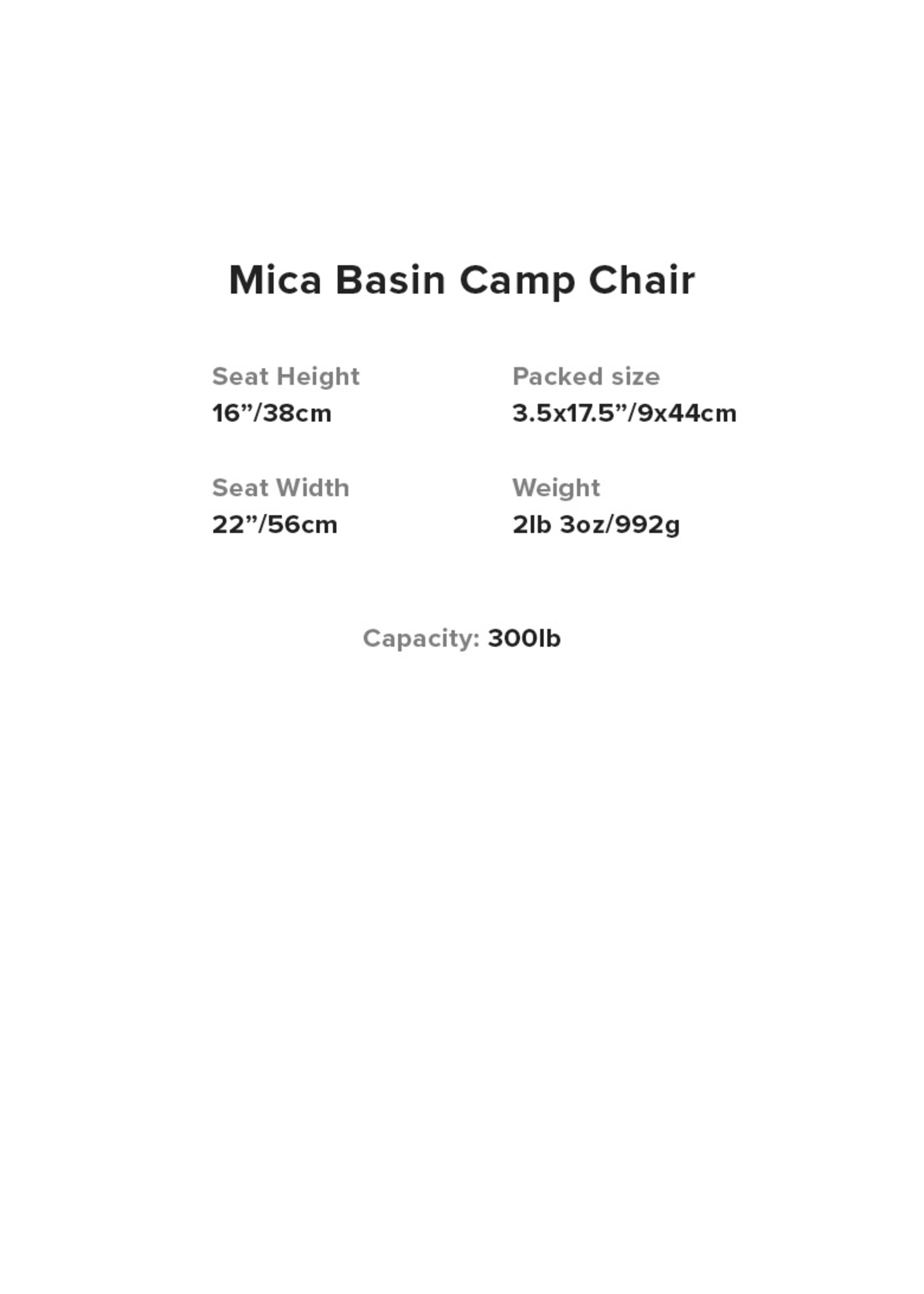 Big Agnes Mica Basin Camp Chair - Asphalt