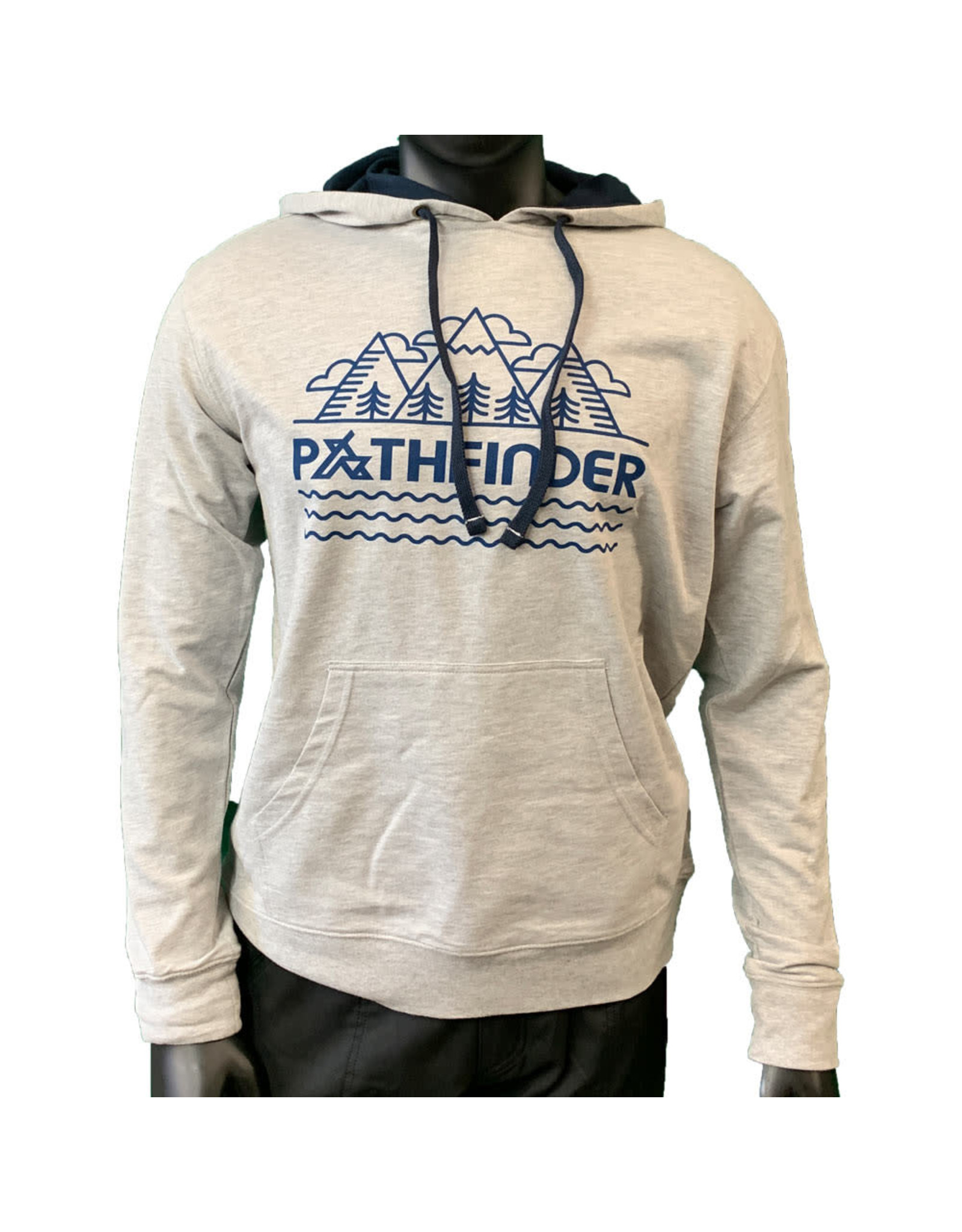Pathfinder Linescape French Terry Hooded Pullover Heather Grey/Navy