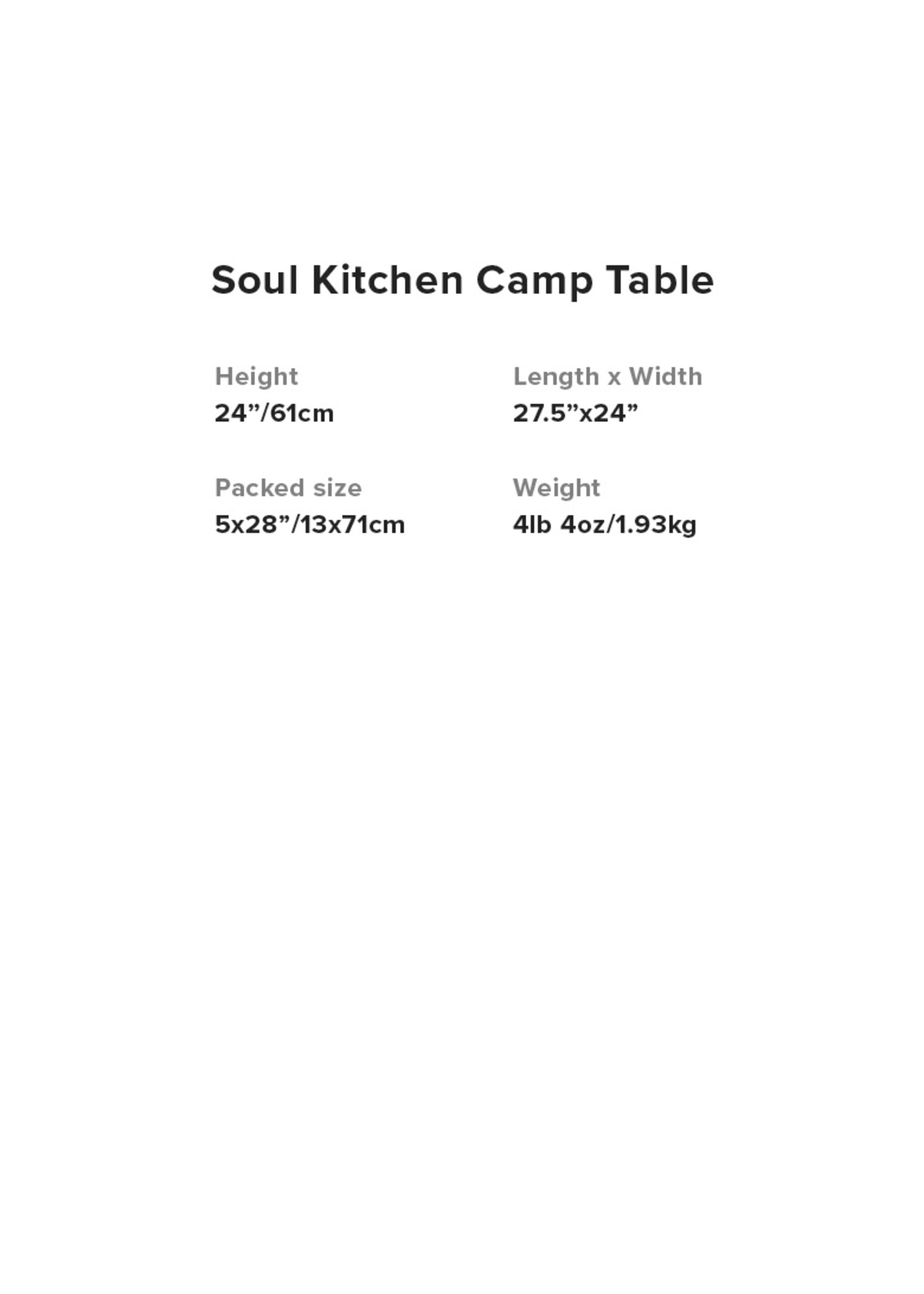 Big Agnes Soul Kitchen Camp Table