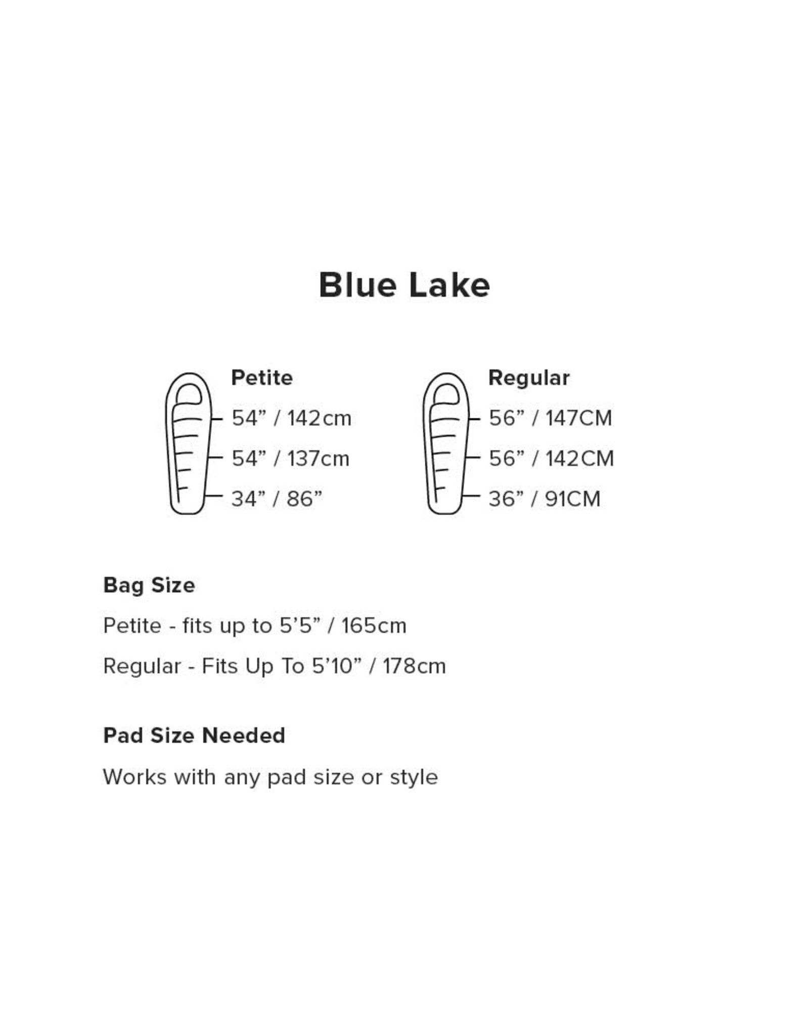 Big Agnes Blue Lake 25 (FireLine Pro) PETITE RIGHT
