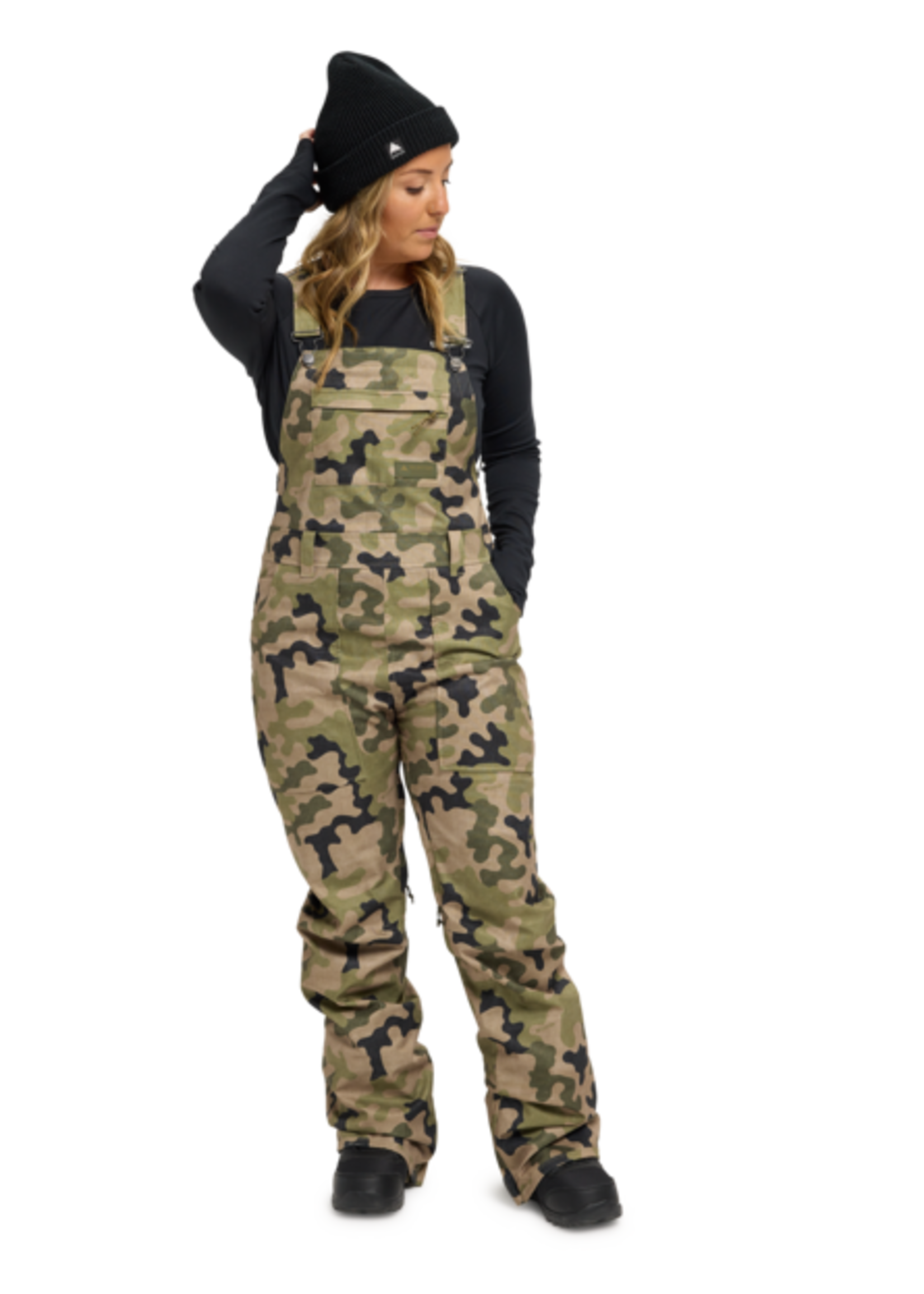 Burton Women's Avalon Bib Pant - Martini Olive Terra Camo