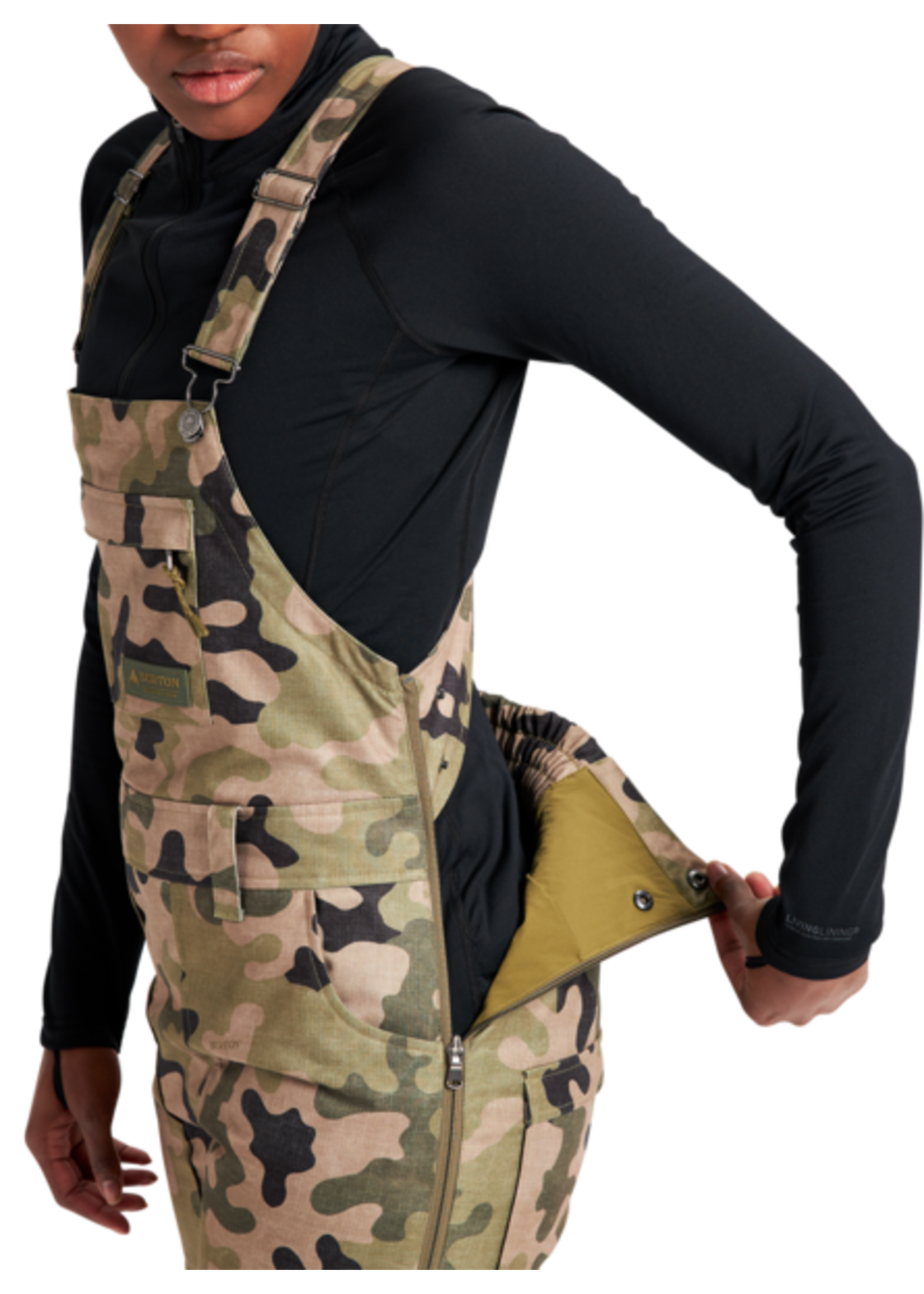 Burton Women's Avalon Bib Pant - Martini Olive Terra Camo