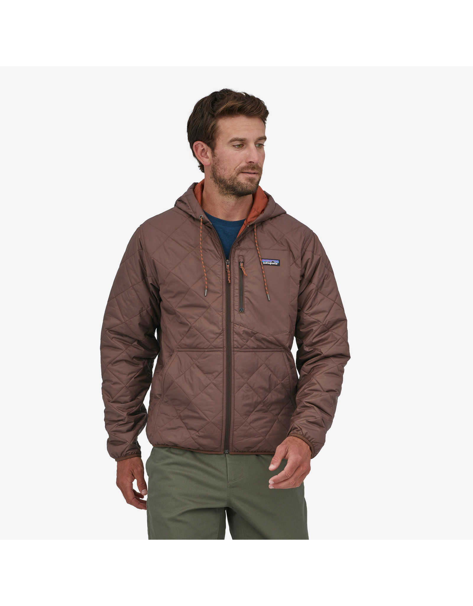 Patagonia M Diamond Quilted Bomber Hoody Cone Brown